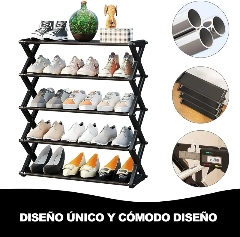 ORGANIZADOR DE ZAPATOS MULTIUSO 5 NIVELES CON DISEÑO COMPACTO - 3