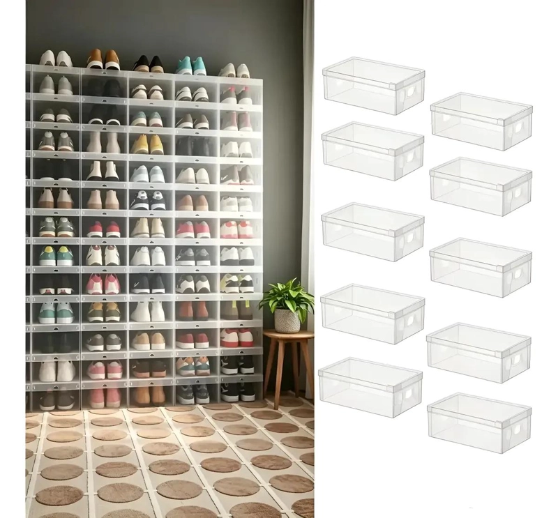 CAJAS ORGANIZADORAS APILABLES PARA ZAPATOS TRANSPARENTES - 1