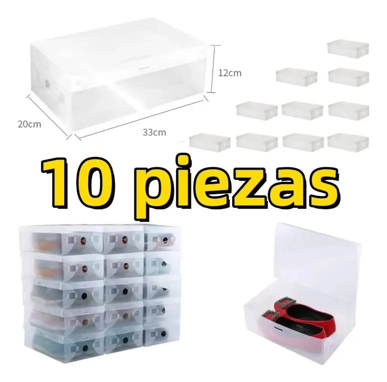 CAJAS ORGANIZADORAS APILABLES PARA ZAPATOS TRANSPARENTES - 2