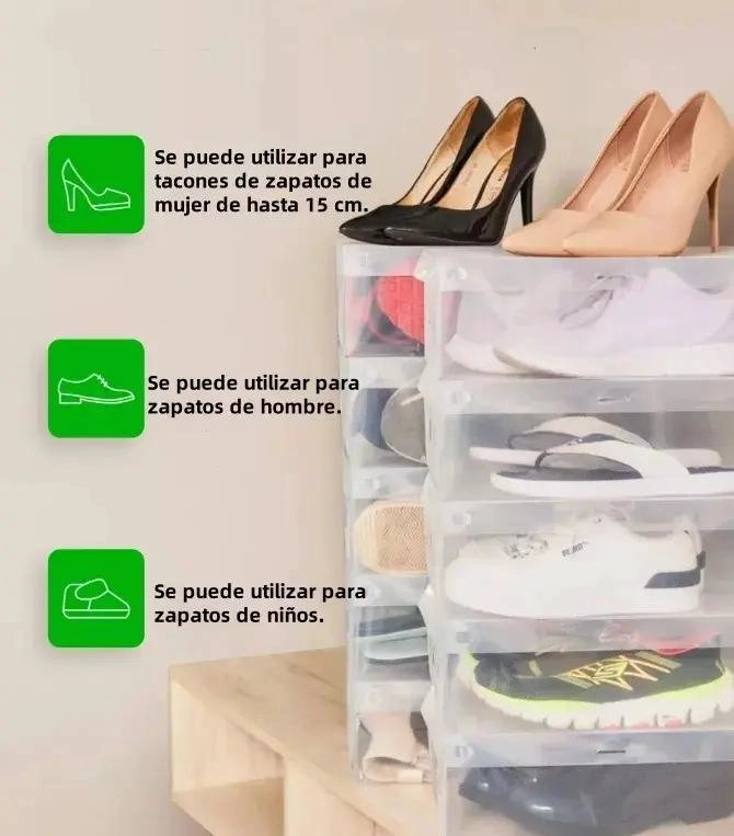 CAJAS ORGANIZADORAS APILABLES PARA ZAPATOS TRANSPARENTES - 5