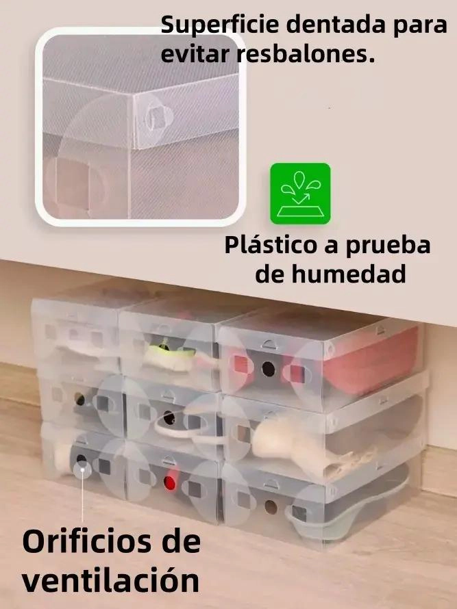 CAJAS ORGANIZADORAS APILABLES PARA ZAPATOS TRANSPARENTES - 6