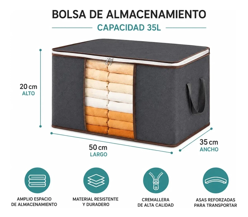 PACK DE 6 BOLSAS ORGANIZADORAS DE ROPA DE 35 LITROS - 3