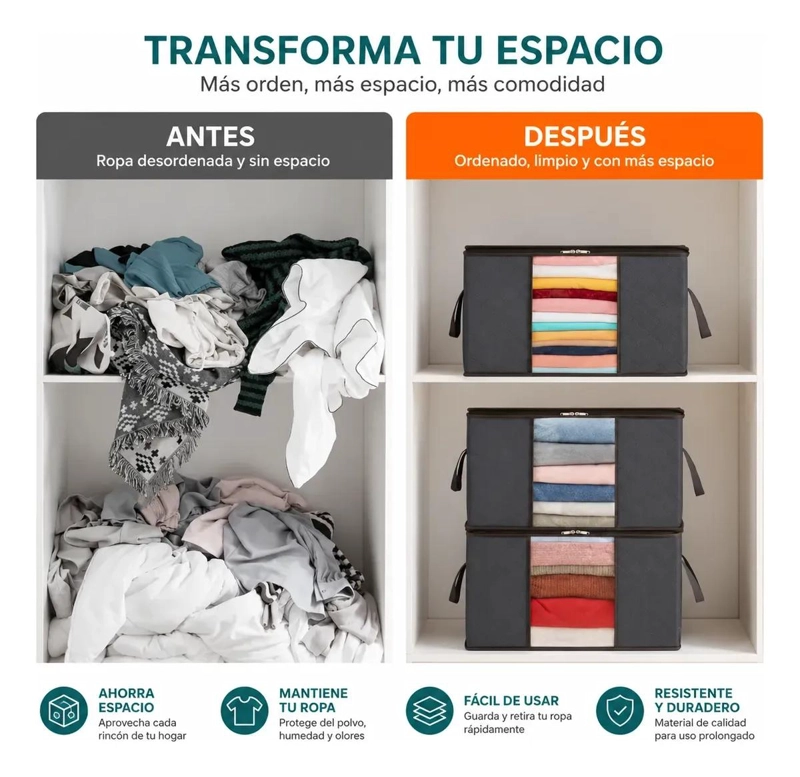 PACK DE 6 BOLSAS ORGANIZADORAS DE ROPA DE 35 LITROS - 4