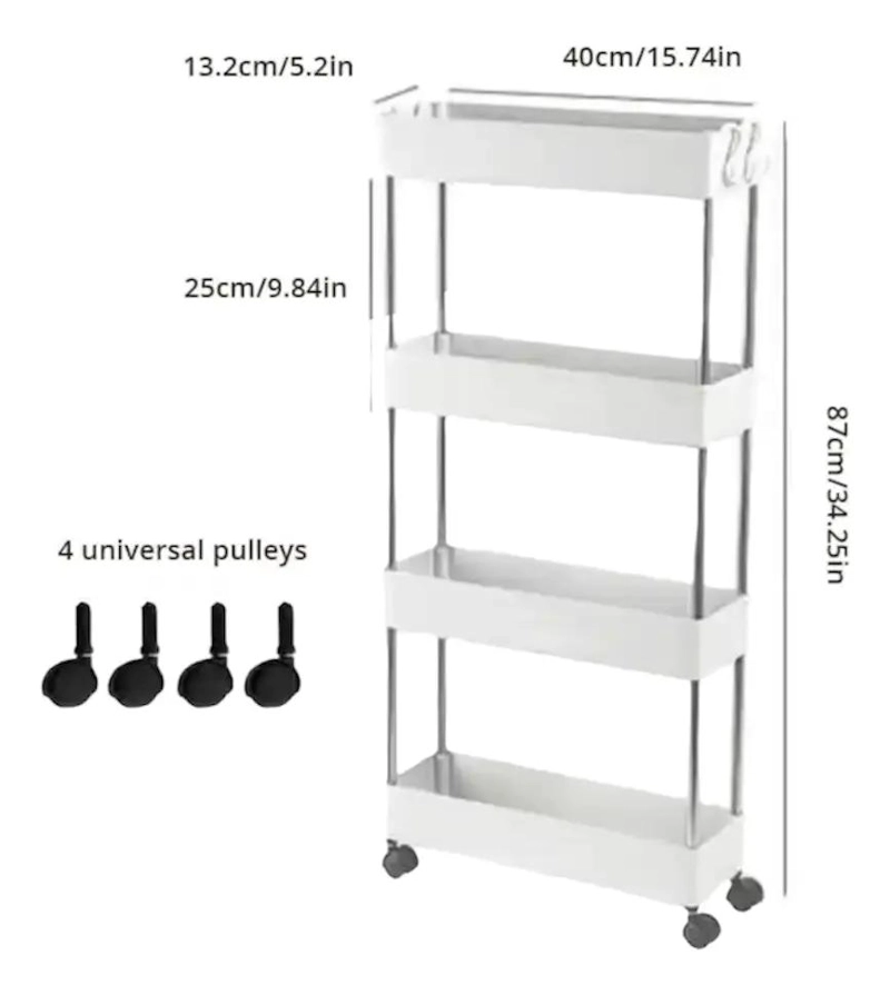 CARRITO ORGANIZADOR MULTIUSOS DE 4 NIVELES PARA HOGAR - 2