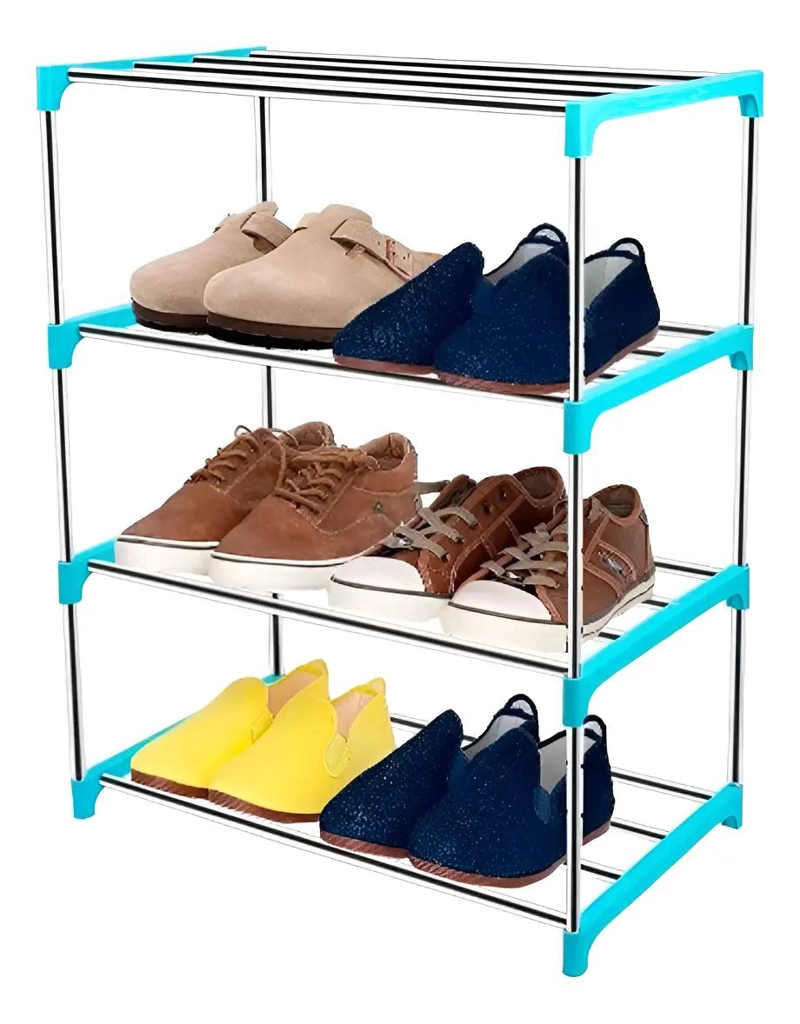 ORGANIZADOR ARMABLE DE ZAPATOS CON 4 NIVELES EN COLOR NEGRO - 1