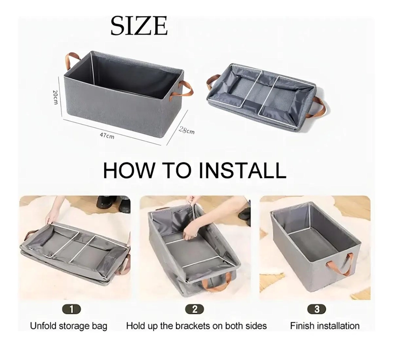PACK DE 2 CAJAS PLEGABLES DE ALMACENAMIENTO 47X28X20CM - 6