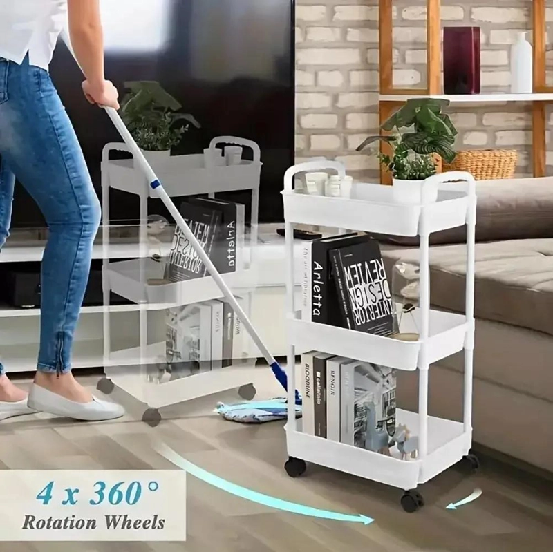CARRITO ORGANIZADOR RODANTE DE 3 NIVELES CON RUEDAS - 6
