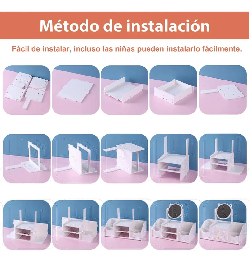 CAJON ORGANIZADOR CON ESPEJO Y REPISAS PARA COSME TICOS - 9