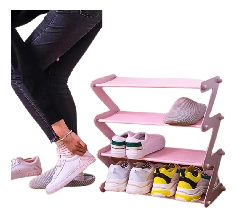 ZAPATERO ORGANIZADOR PORTATIL EN FORMA DE Z PARA 8 PARES - 1