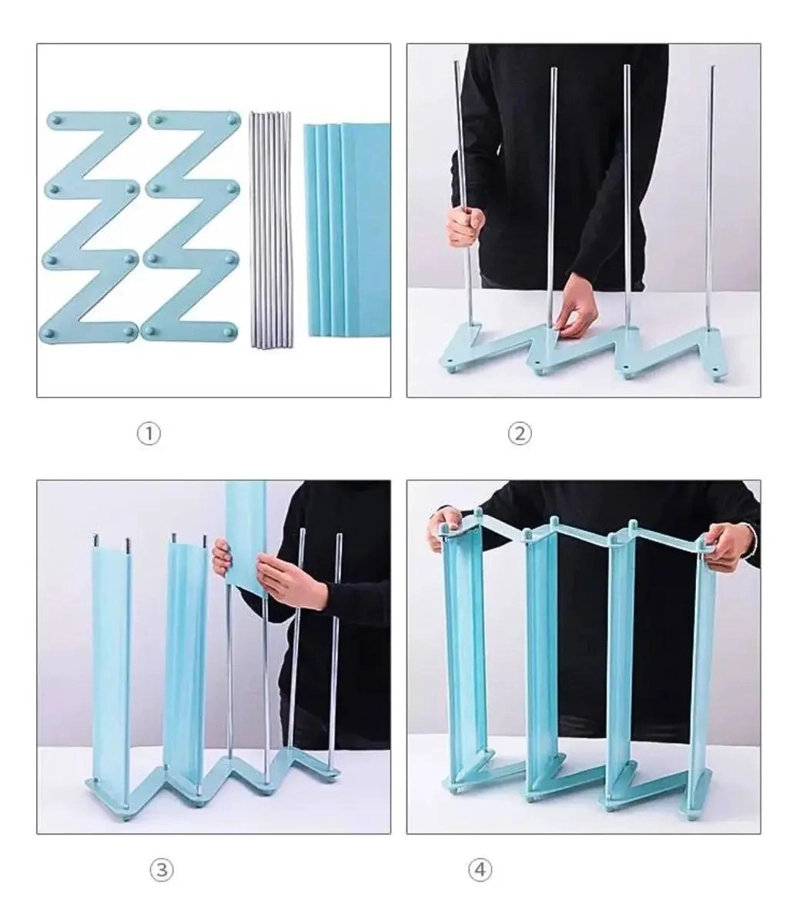 ZAPATERO ORGANIZADOR PORTATIL EN FORMA DE Z PARA 8 PARES - 6