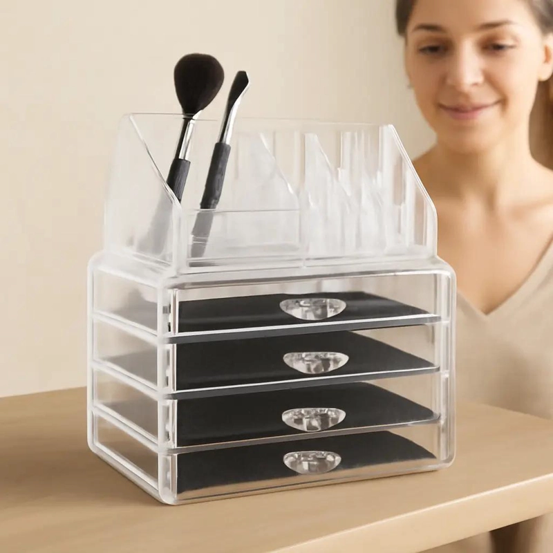 ORGANIZADOR ACRILICO GRANDE PARA MAQUILLAJE Y JOYAS - 8