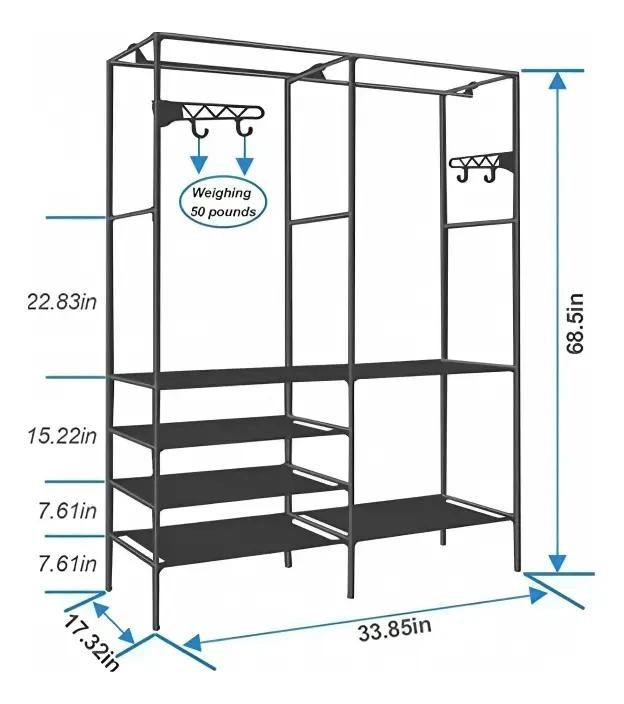 PERCHERO DE PISO MULTIFUNCIONAL PARA ORGANIZAR ROPA Y ACCESORIOS - 2