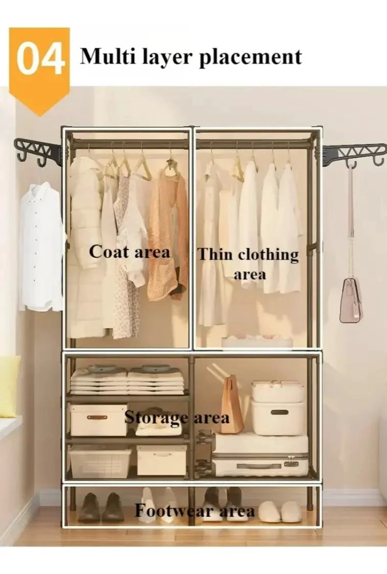PERCHERO DE PISO MULTIFUNCIONAL PARA ORGANIZAR ROPA Y ACCESORIOS - 9