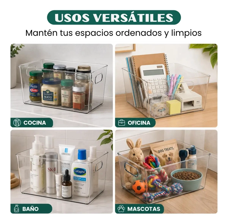 PACK DE 2 ORGANIZADORES TRANSPARENTES PARA REFRIGERADOR Y COCINA - 3
