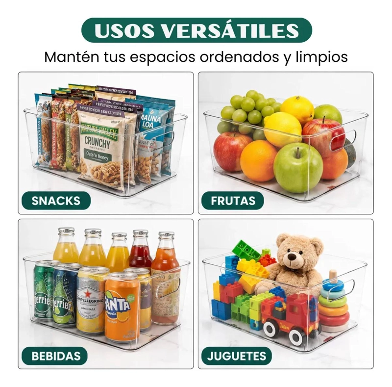 PACK DE 2 ORGANIZADORES TRANSPARENTES PARA REFRIGERADOR Y COCINA - 4