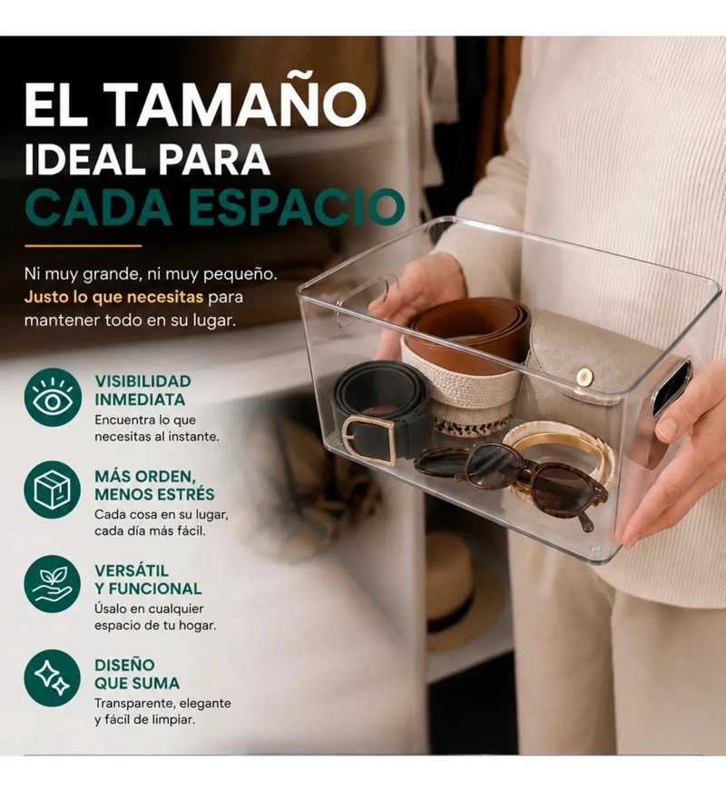PACK DE 2 ORGANIZADORES TRANSPARENTES PARA REFRIGERADOR Y COCINA - 5