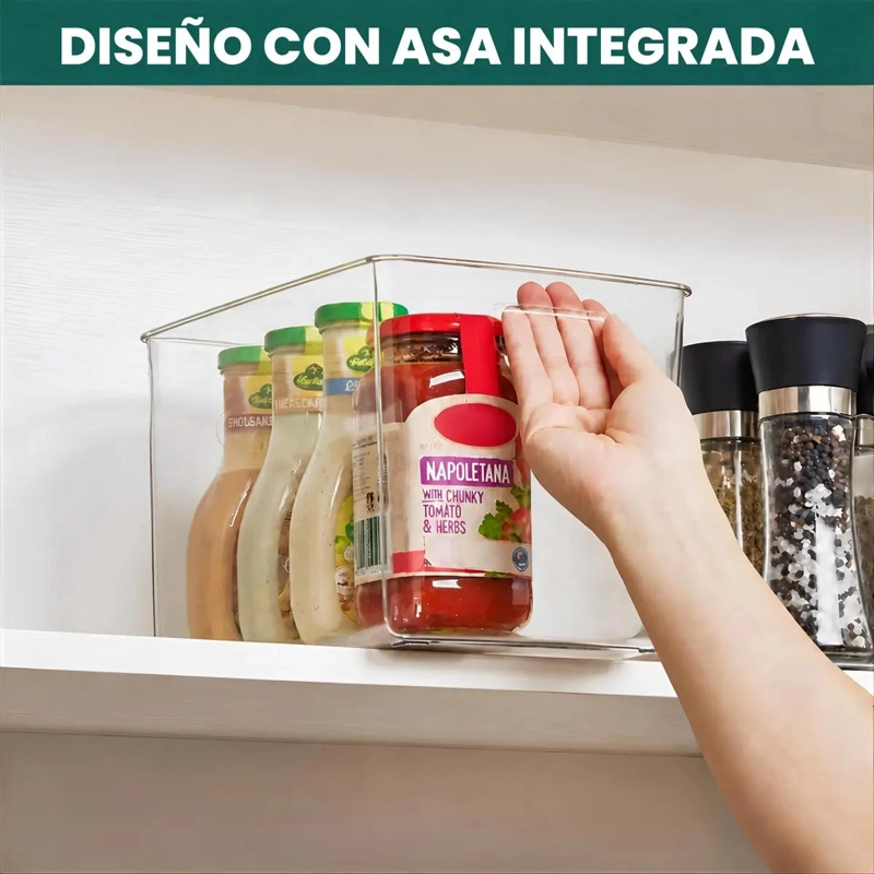 PACK DE 2 ORGANIZADORES TRANSPARENTES PARA REFRIGERADOR Y COCINA - 7