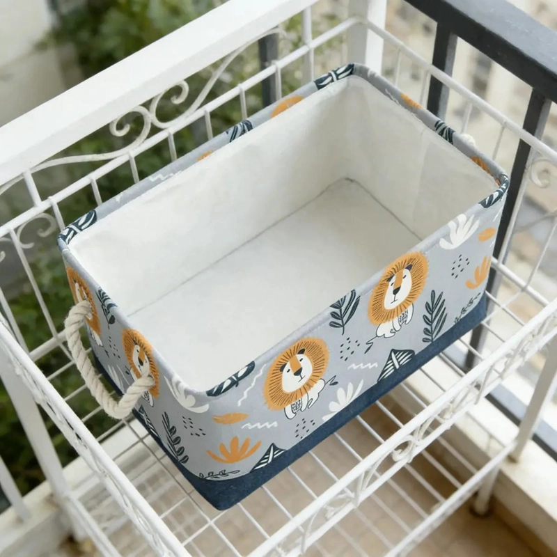 CANASTO PLEGABLE ORGANIZADOR PARA JUGUETES Y ROPA - 6