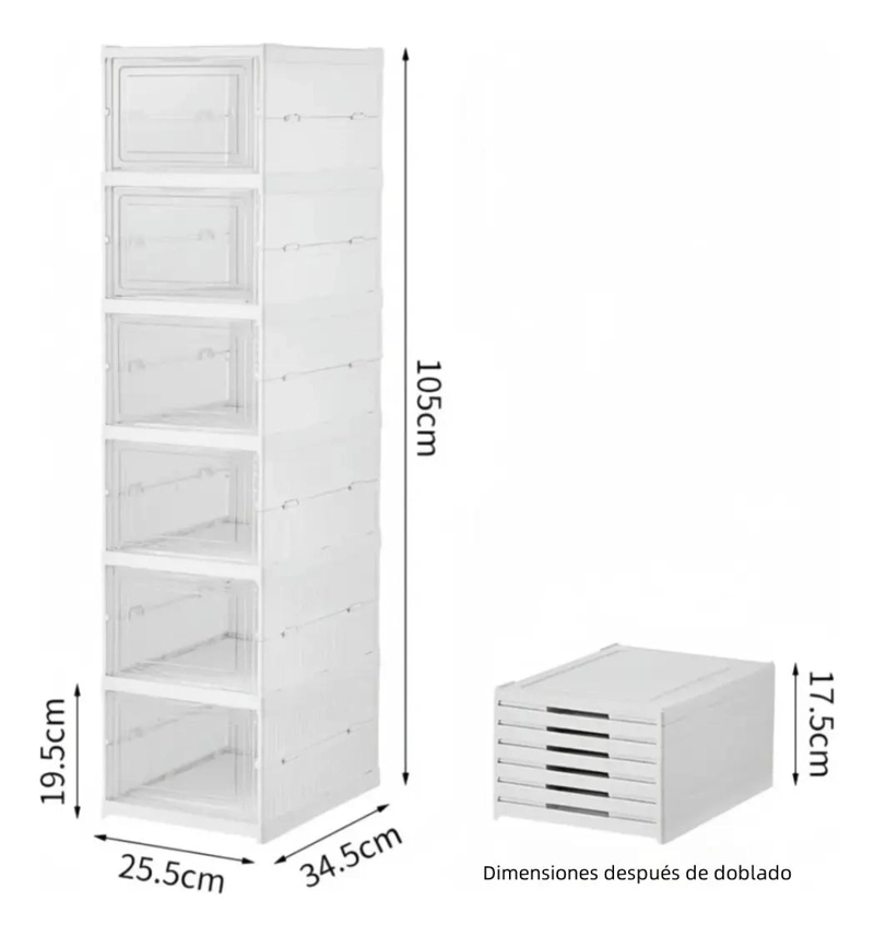 ZAPATERA PLEGABLE DE 6 NIVELES PARA ORGANIZACION DE CALZADO - 2