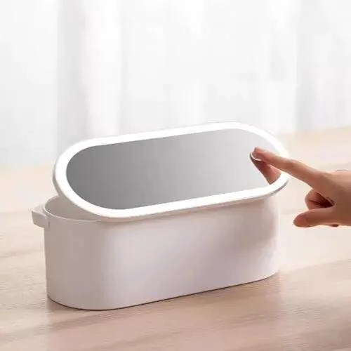 CAJA ORGANIZADORA CON ESPEJO Y LUZ LED PARA MAQUILLAJE - 8