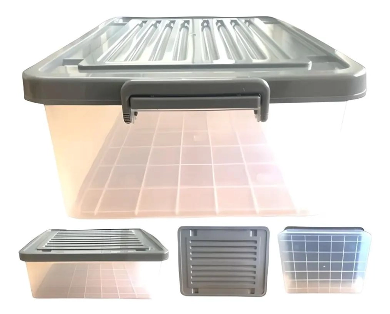 CAJA ORGANIZADORA TRANSPARENTE 28 LITROS IDEAL PARA ALMACENAJE - 1