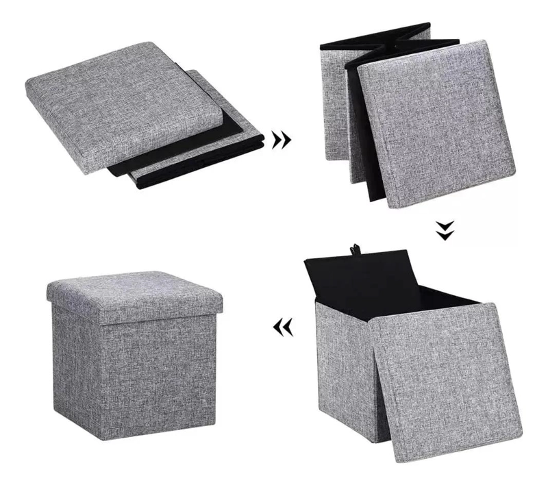 PUFF SILLA CUBO ORGANIZADOR PLEGABLE 30X30CM COLOR VARIADO - 5