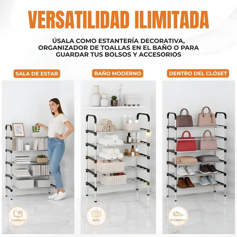 ZAPATERO ORGANIZADOR MULTIFUNCIONAL DE 5 NIVELES PARA CALZADO - 4