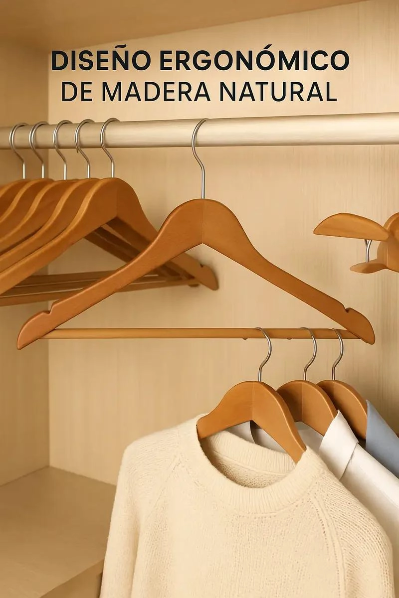 COLGADORES DE MADERA ERGONOMICOS PARA ROPA - 4