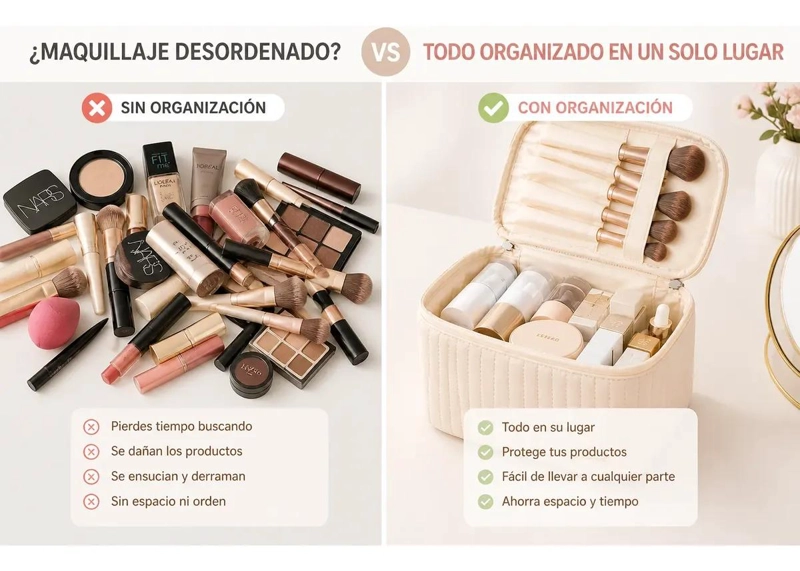 BOLSO ORGANIZADOR DE VIAJE PARA COSME TICOS Y MAQUILLAJE - 2