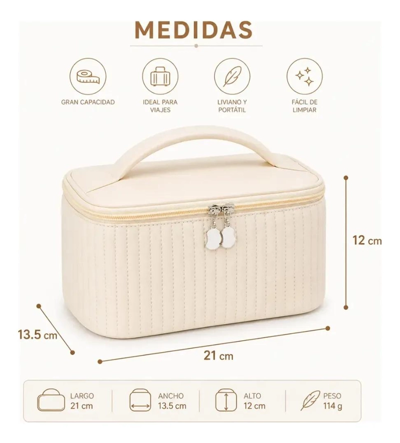 BOLSO ORGANIZADOR DE VIAJE PARA COSME TICOS Y MAQUILLAJE - 3