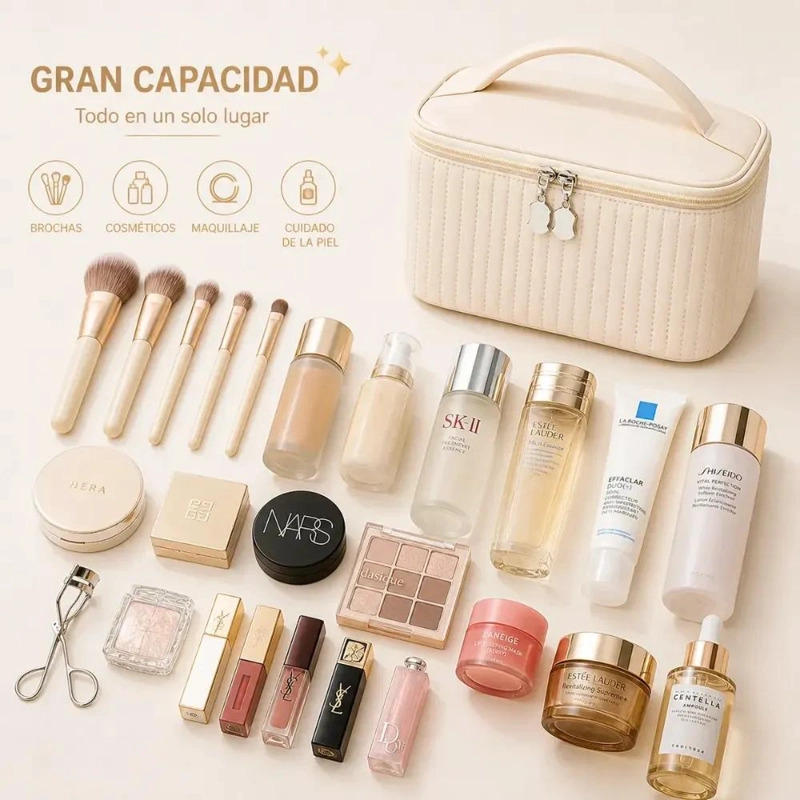 BOLSO ORGANIZADOR DE VIAJE PARA COSME TICOS Y MAQUILLAJE - 7