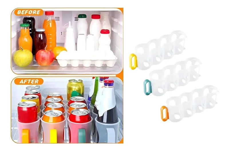 ORGANIZADOR PORTATIL PARA LATAS Y BOTELLAS EN REFRIGERADOR - 3
