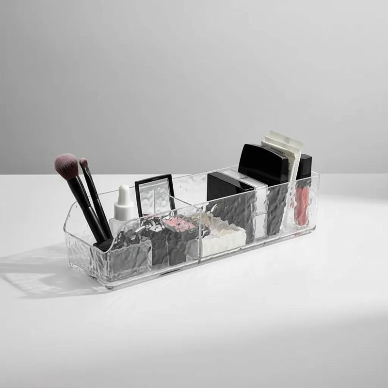 ORGANIZADOR ACRILICO PARA MAQUILLAJE CON 3 DIVISIONES - 2