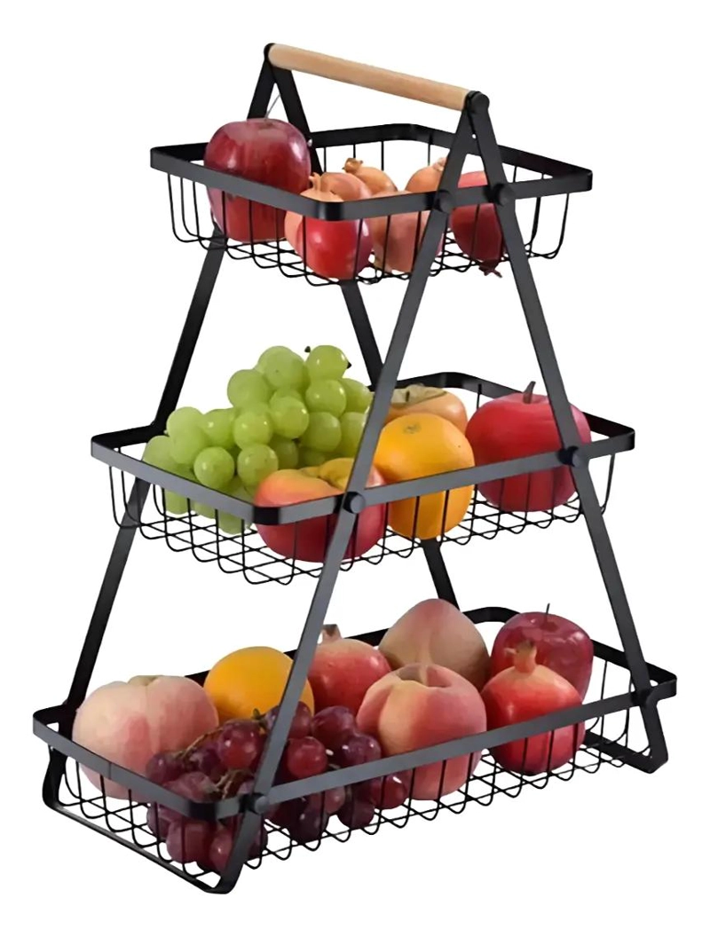 ORGANIZADOR DE FRUTAS Y VERDURAS DE 3 NIVELES PARA COCINA - 1