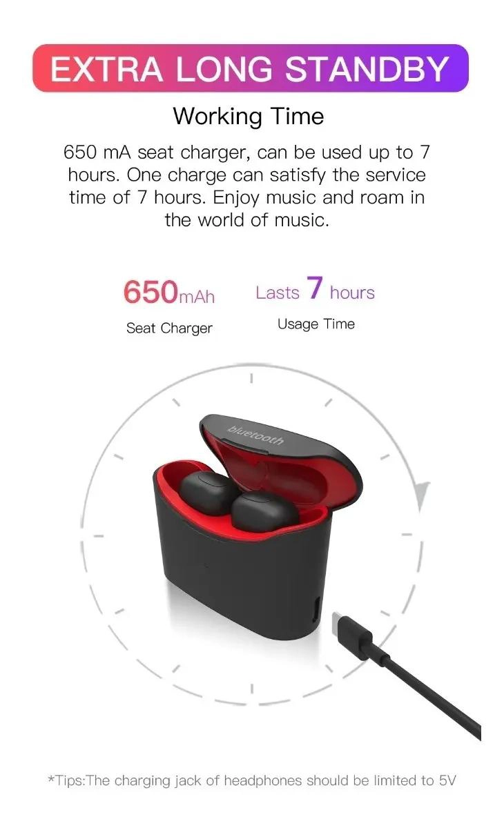 AURICULARES INALAMBRICOS BLUETOOTH TWS CON CARGA RAPIDA Y MICROFONO - 8