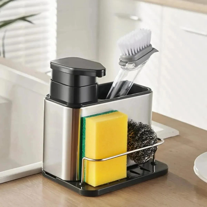 ORGANIZADOR DISPENSADOR DE JABON Y ESPONJA PARA COCINA - 3