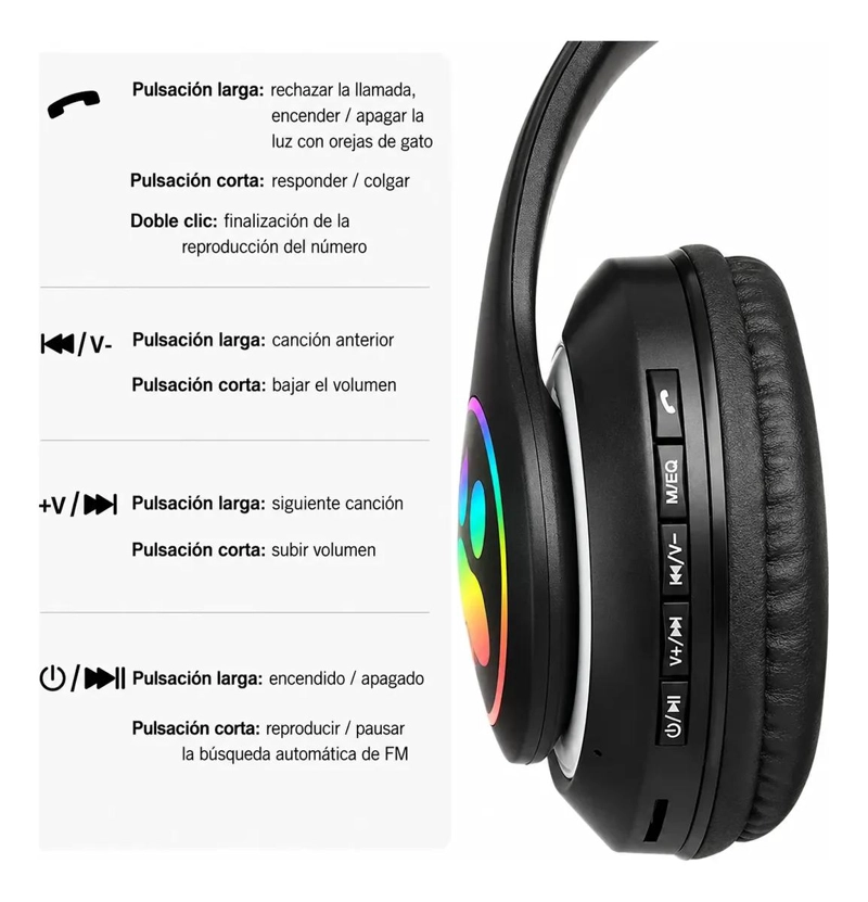 AUDIFONOS INALAMBRICOS CON DISEÑO DIVERTIDO Y MICROFONO - 4