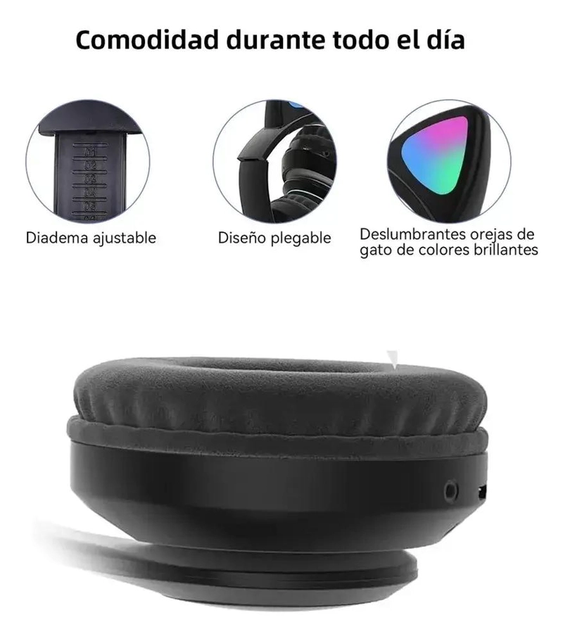 AUDIFONOS INALAMBRICOS CON DISEÑO DIVERTIDO Y MICROFONO - 6