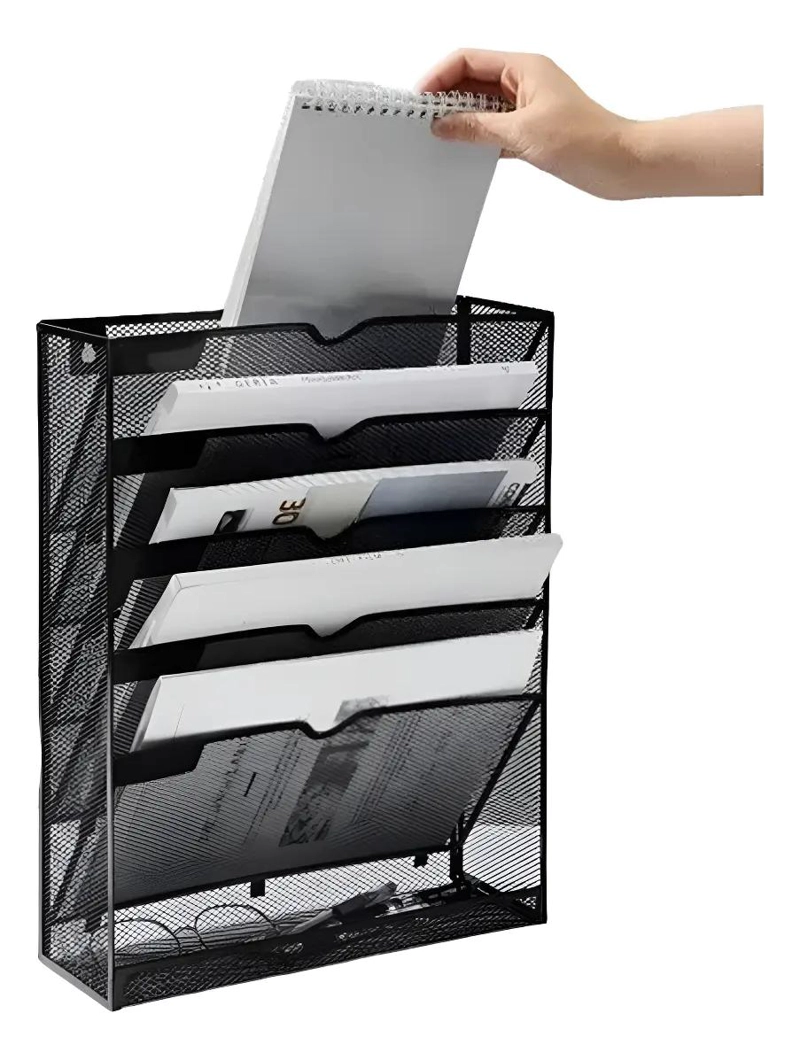 ORGANIZADOR METALICO PARA REVISTAS Y LIBROS CON 5 NIVELES - 1