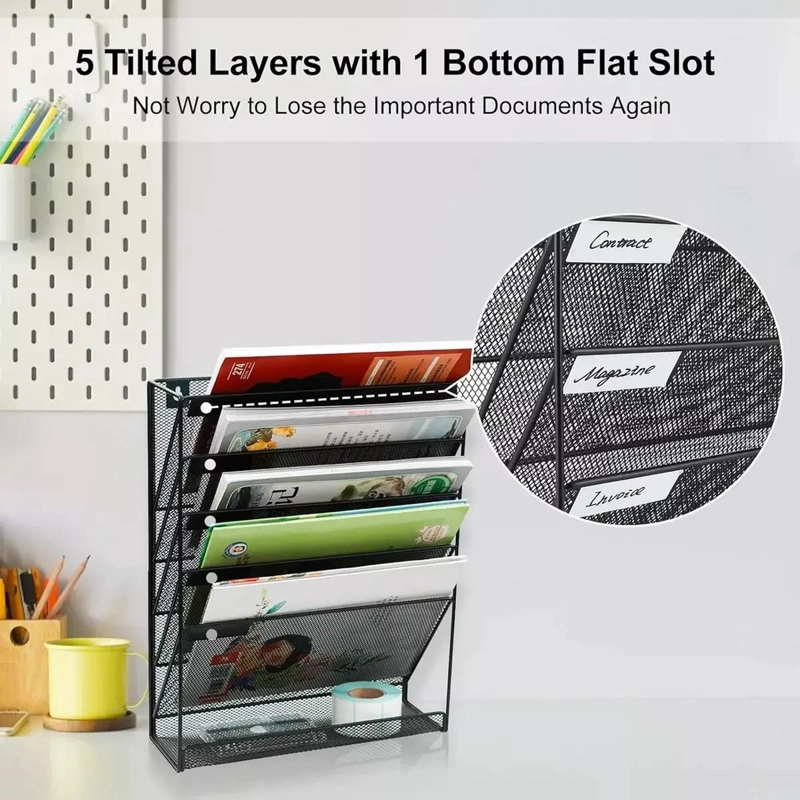 ORGANIZADOR METALICO PARA REVISTAS Y LIBROS CON 5 NIVELES - 6