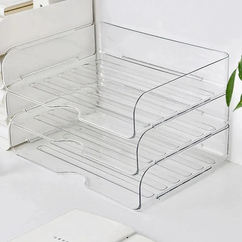 BANDEJA ORGANIZADORA TRANSPARENTE APILABLE PARA OFICINA - 7