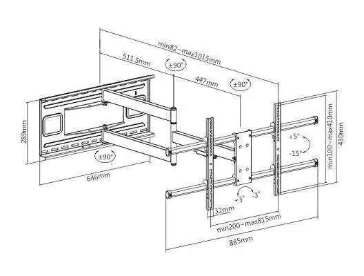 SOPORTE DE PARED PARA TELEVISOR DE 43 A 80 PULGADAS - 5