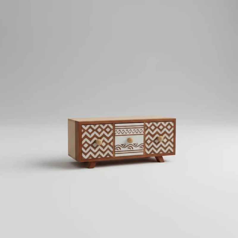 ORGANIZADOR DE ESCRITORIO DE MADERA 32X11X14 CM - 5