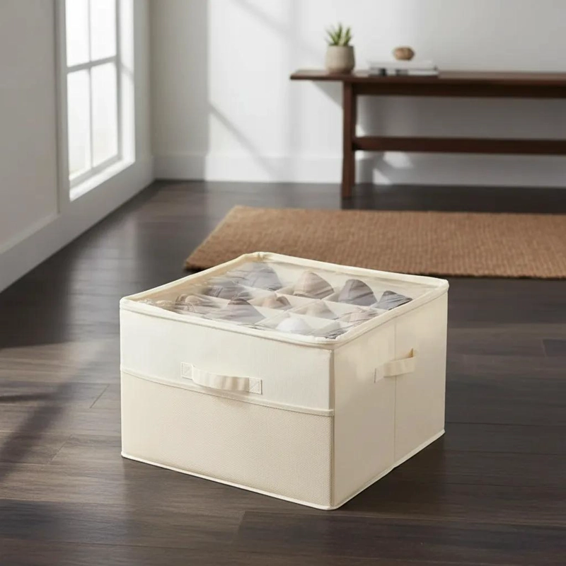 ORGANIZADOR MULTIUSO PARA ZAPATOS CON DIVISIONES BEIGE - 1