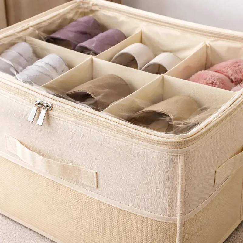 ORGANIZADOR MULTIUSO PARA ZAPATOS CON DIVISIONES BEIGE - 6