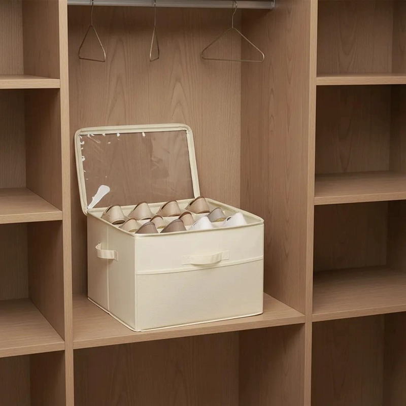 ORGANIZADOR MULTIUSO PARA ZAPATOS CON DIVISIONES BEIGE - 8