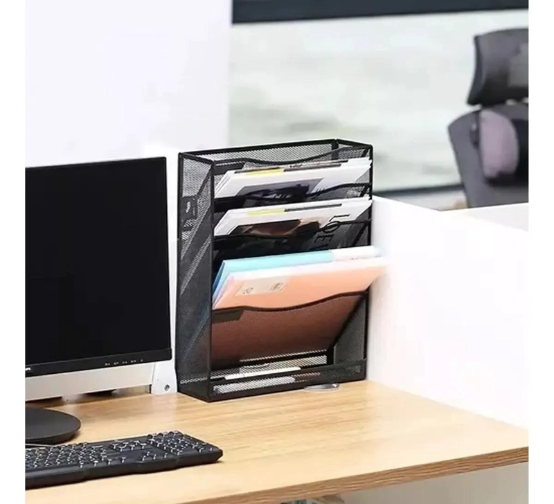 ORGANIZADOR METALICO PARA ESCRITORIO CON 5 COMPARTIMENTOS - 2