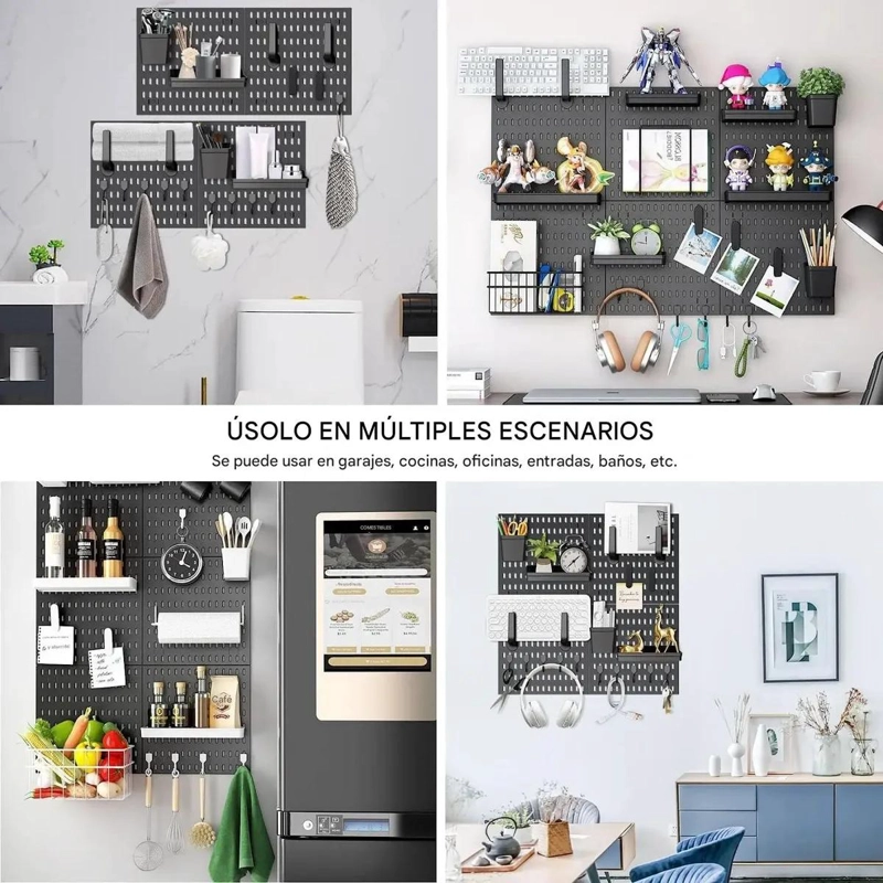 ORGANIZADOR DE ESCRITORIO MODULAR DE PARED CON 22 ACCESORIOS - 6