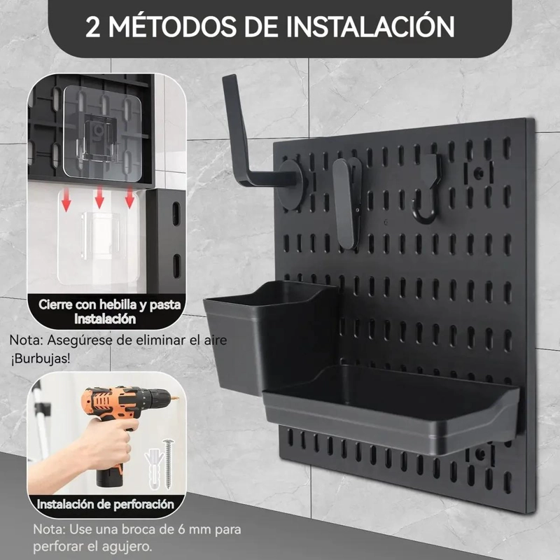 ORGANIZADOR DE ESCRITORIO MODULAR DE PARED CON 22 ACCESORIOS - 8