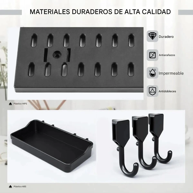 ORGANIZADOR DE ESCRITORIO MODULAR DE PARED CON 22 ACCESORIOS - 9
